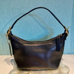 Vintage Coach Black Legacy West Demi Pouch Hobo Baguette Swing Bag 9844